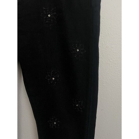 Brockenbow Zadig Voltaire Ritz Jeans Embellished Floral Black Distressed Size 26 - Picture 4 of 10